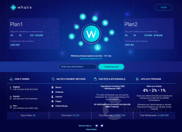 Изображение шаблона Whalix HYIP проекта